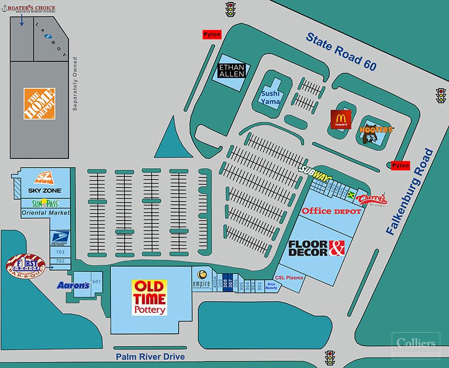 Brandon Town Center Map Retail For Lease — 10057 E. Adamo Drive (Sr 60) Tampa, Fl 33619 | United  States | Colliers